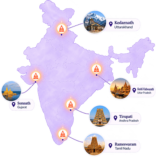 Explore Temples Across India Map